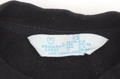 Womens UK Size XS Primark Black Pullover Sweatshirt