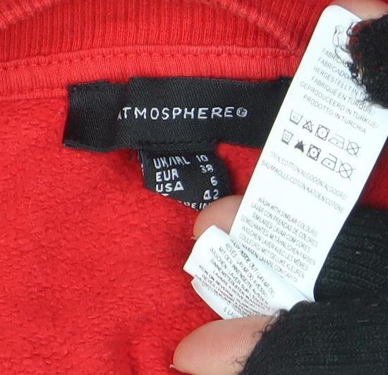 Womens UK Size 10 Atmosphere Red Pullover Sweatshirt