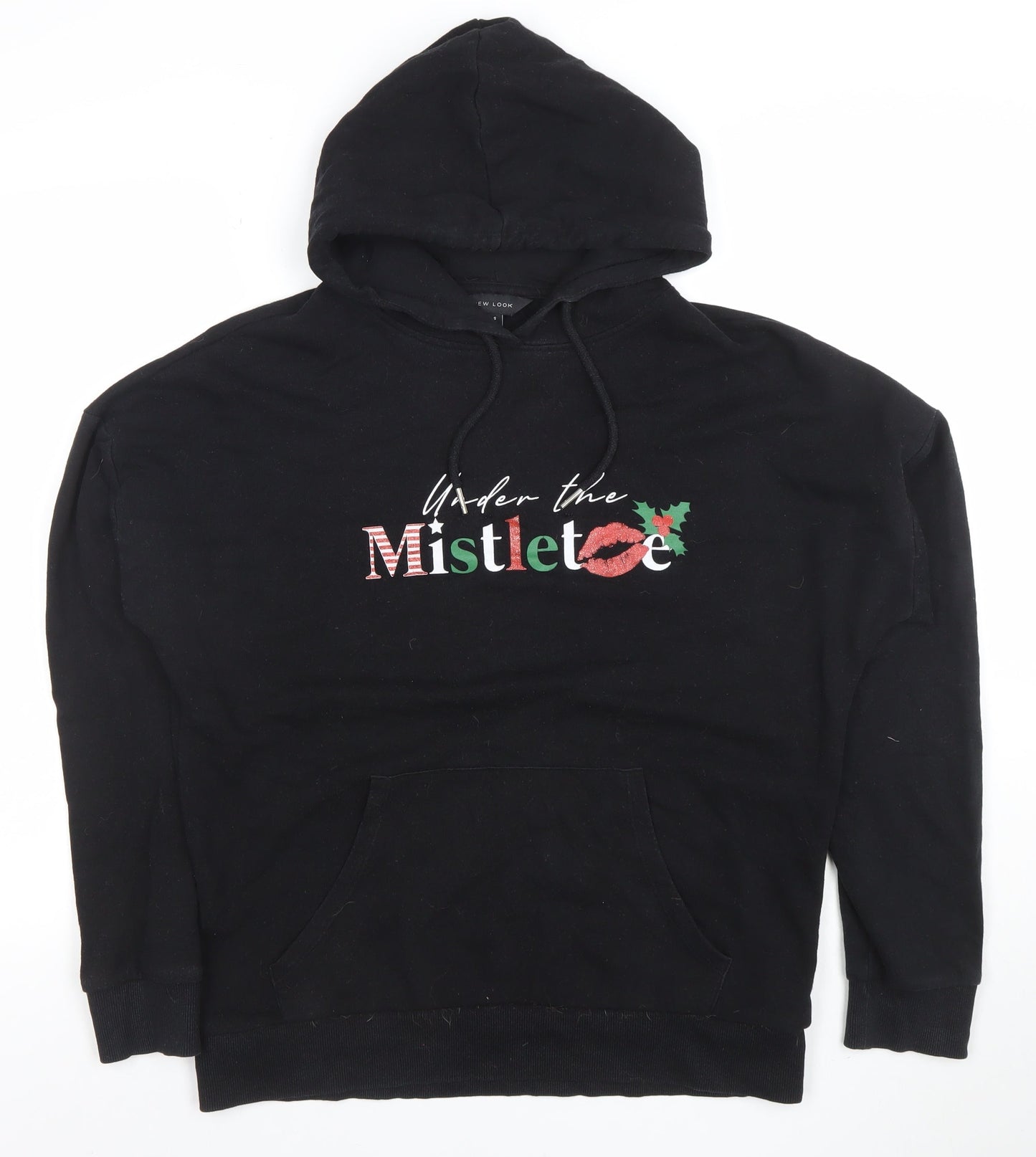 Womens UK Size S New Look Black Pullover Hoodie