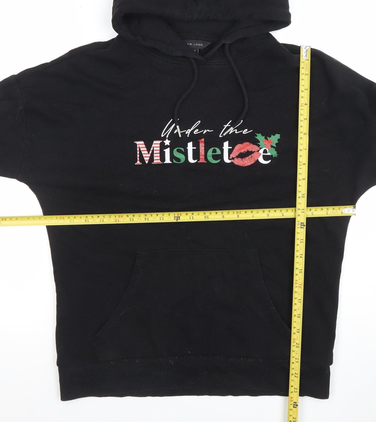 Womens UK Size S New Look Black Pullover Hoodie