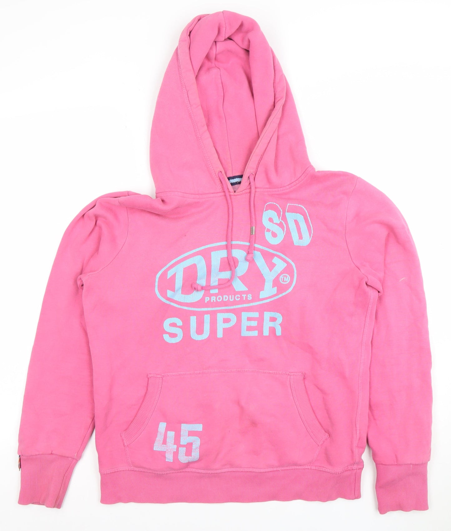 Womens UK Size M Superdry Pink Pullover Hoodie