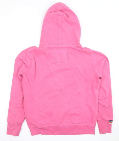 Womens UK Size M Superdry Pink Pullover Hoodie