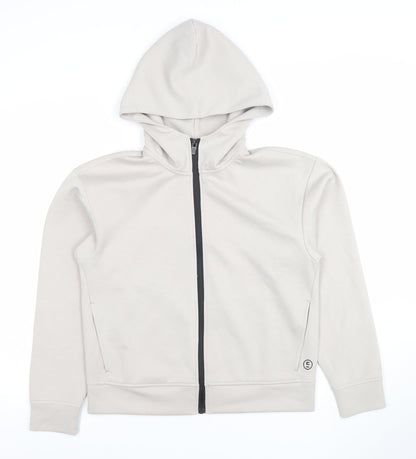 Womens UK Size XS Edition Beige Full Zip Hoodie