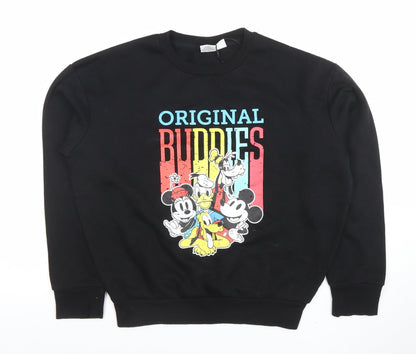 Womens UK Size XS Disney Black Pullover Sweatshirt