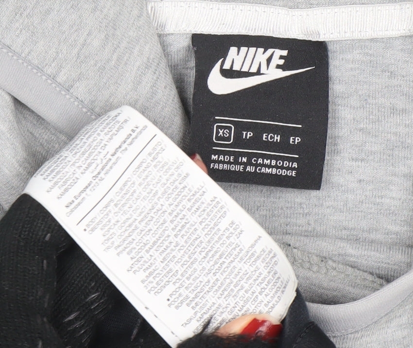 Womens UK Size XS Nike Grey Pullover Hoodie