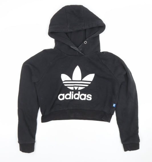 Womens UK Size 12 adidas Black Pullover Hoodie