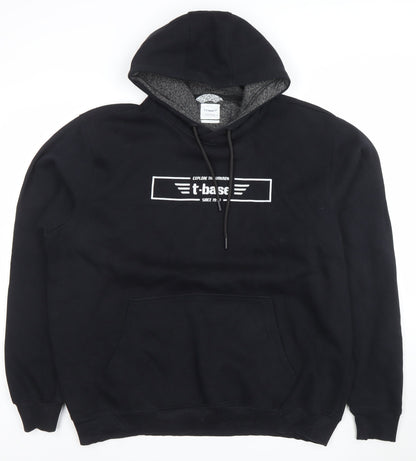 Mens UK Size L t-base Black Pullover Hoodie