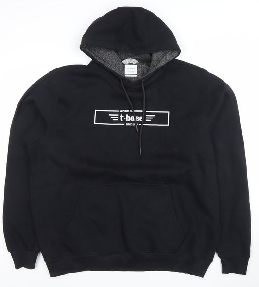 Mens UK Size L t-base Black Pullover Hoodie