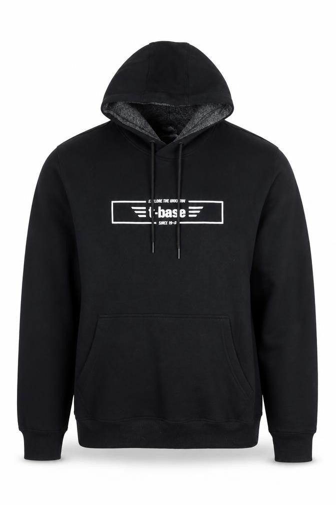 Mens UK Size L t-base Black Pullover Hoodie