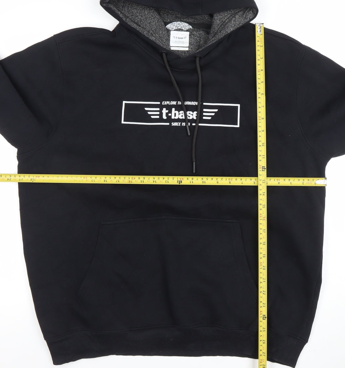 Mens UK Size L t-base Black Pullover Hoodie