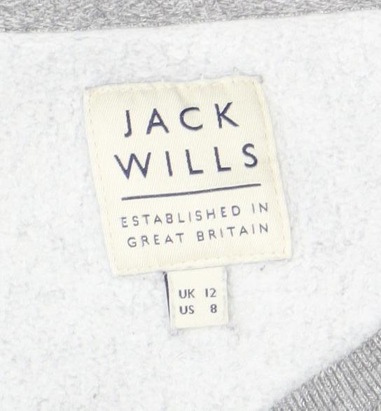 Womens UK Size 12 Jack Wills Grey Pullover Sweatshirt