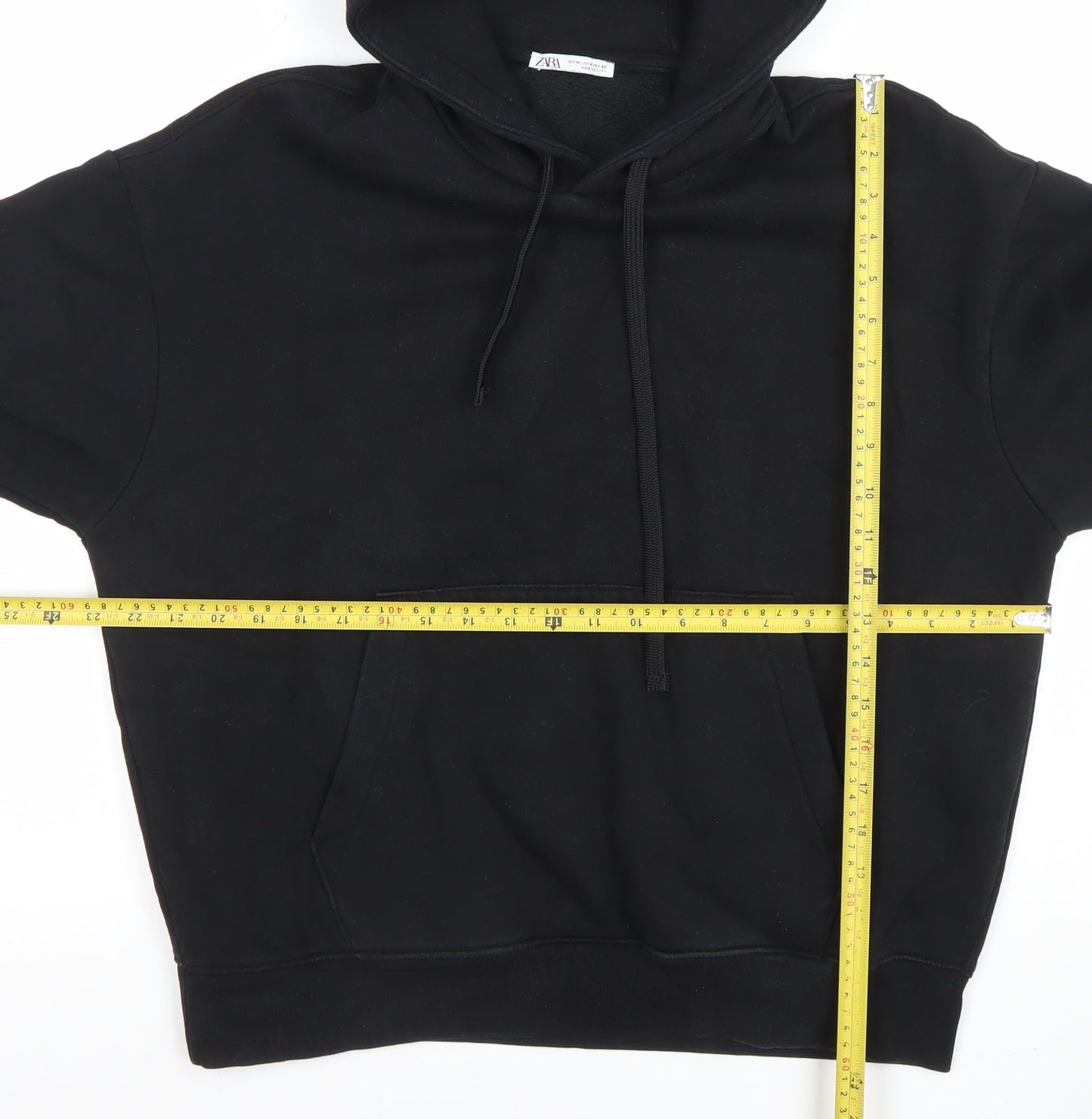 Mens UK Size M Zara Black Pullover Hoodie