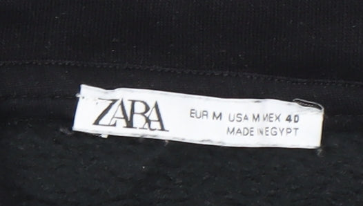 Mens UK Size M Zara Black Pullover Hoodie