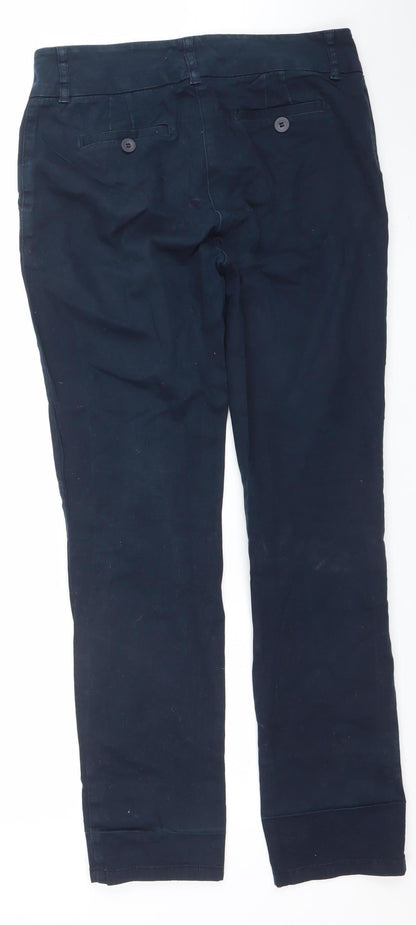 Jasper Conran Women Navy Blue Chino Trousers Size 12 Cotton Blend