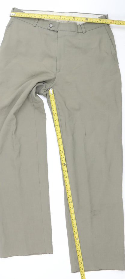 Marco Capelli Men's Beige Wool Blend Chino Trousers 32S