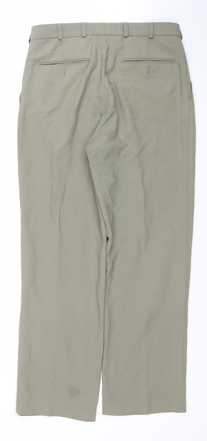 Marco Capelli Men's Beige Wool Blend Chino Trousers 32S
