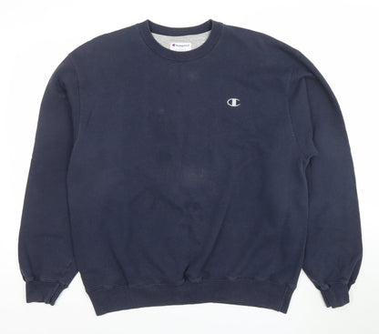 Mens UK Size L Champion Blue Pullover Sweatshirt