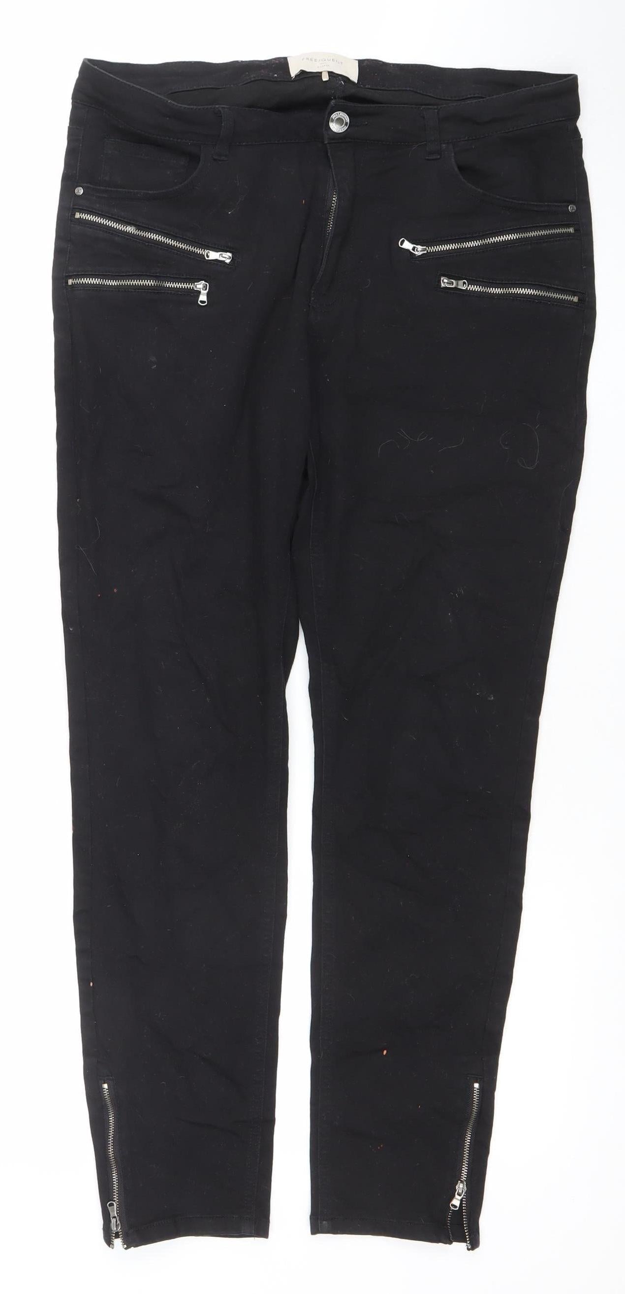 Womens UK Size XL FREE/QUENT Slim Fit Skinny Black Jeans