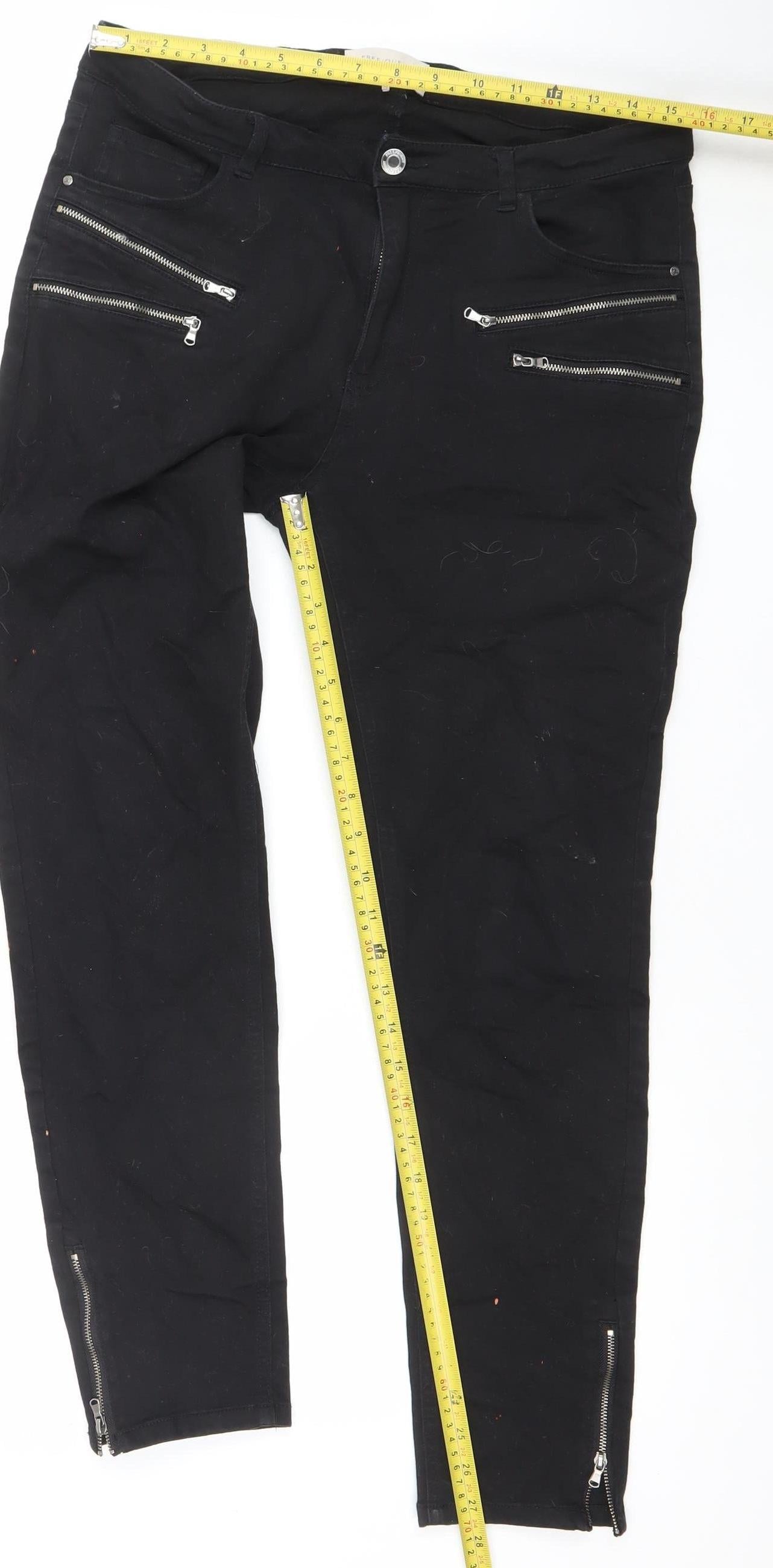 Womens UK Size XL FREE/QUENT Slim Fit Skinny Black Jeans
