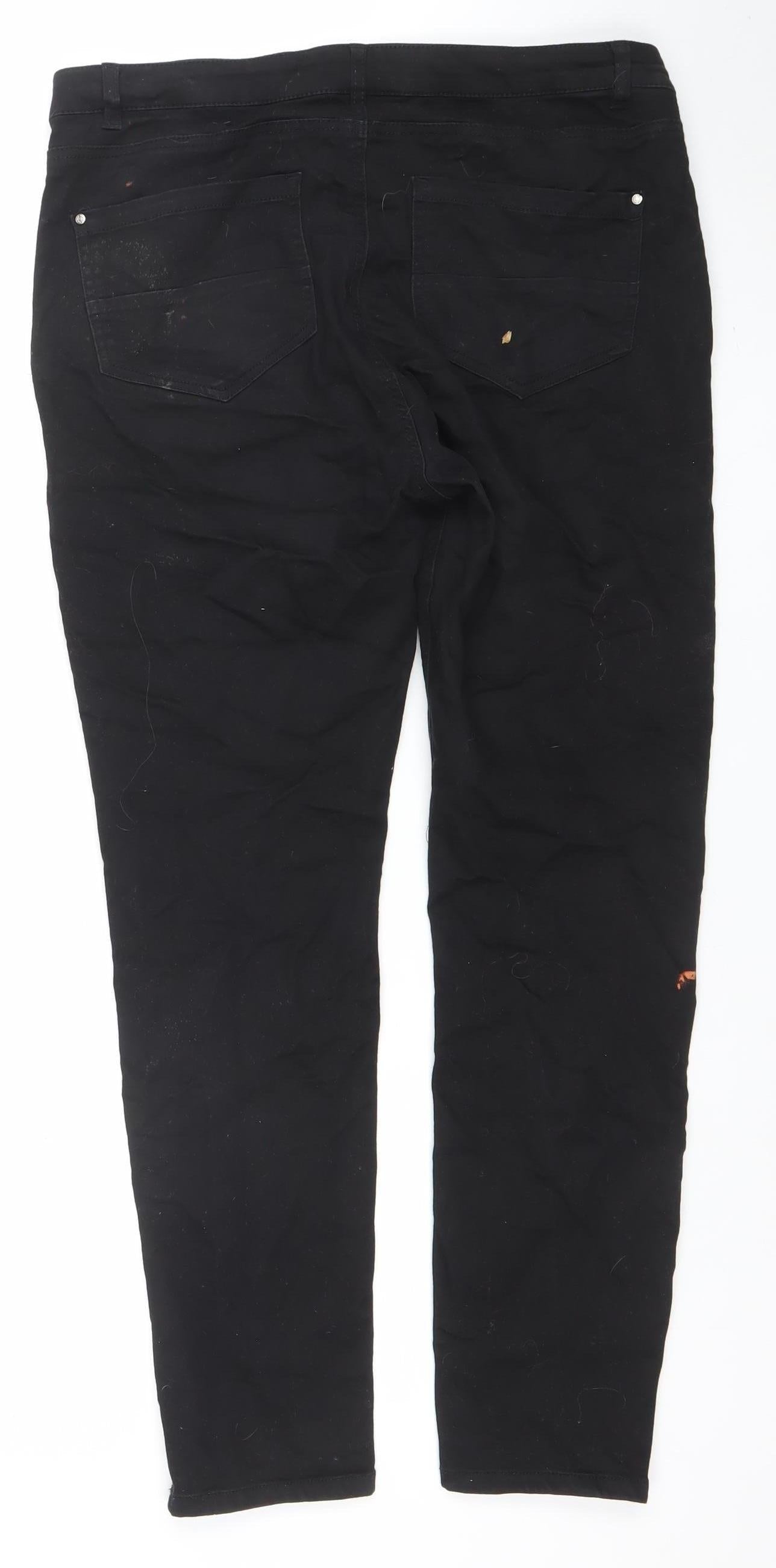 Womens UK Size XL FREE/QUENT Slim Fit Skinny Black Jeans
