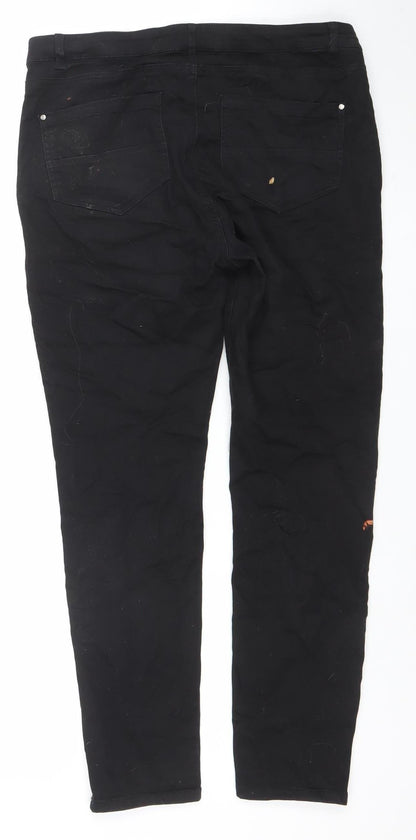 Womens UK Size XL FREE/QUENT Slim Fit Skinny Black Jeans
