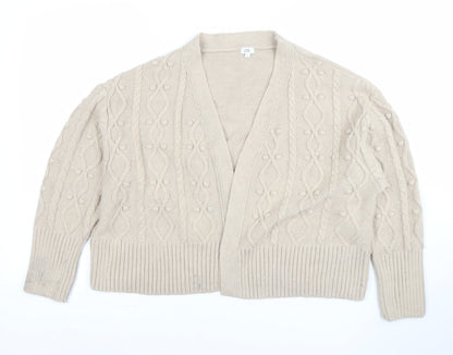 Womens UK Size M River Island Beige Cardigan Jumper
