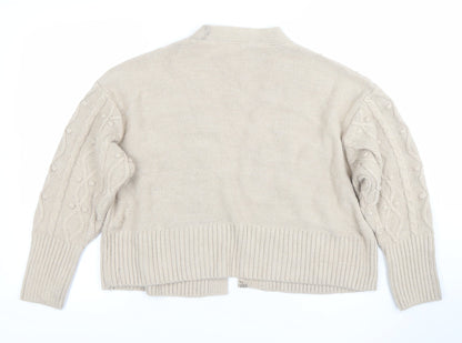 Womens UK Size M River Island Beige Cardigan Jumper