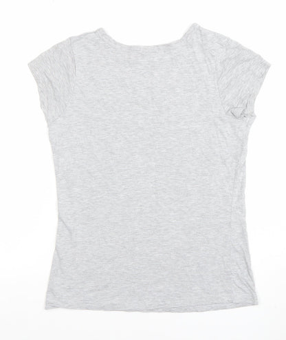 Womens UK Size 8 Disney Grey Basic T-Shirt