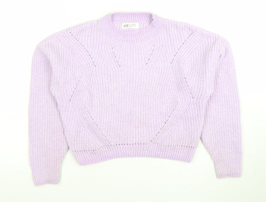 Girls UK Size 10-12 Years H&M Purple Pullover Jumper