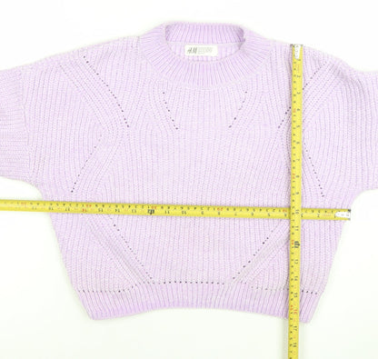 Girls UK Size 10-12 Years H&M Purple Pullover Jumper