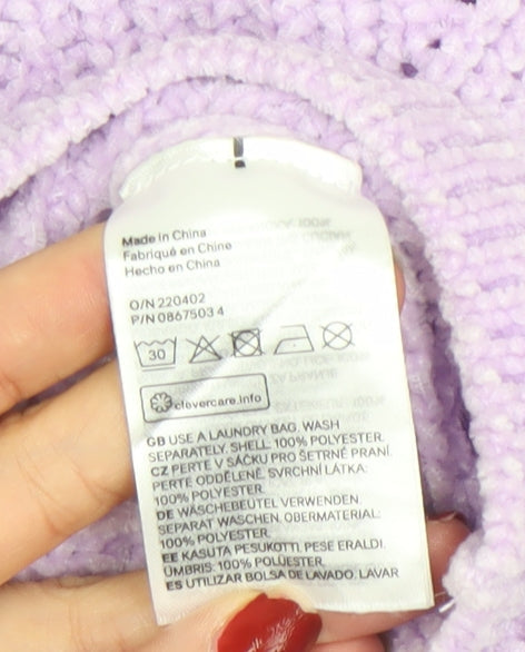 Girls UK Size 10-12 Years H&M Purple Pullover Jumper