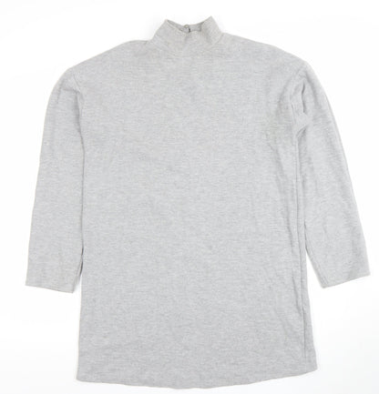 Womens UK Size S New Look Grey Tunic Sweatshirt