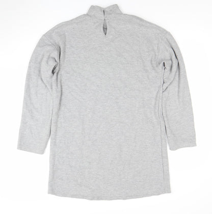 Womens UK Size S New Look Grey Tunic Sweatshirt