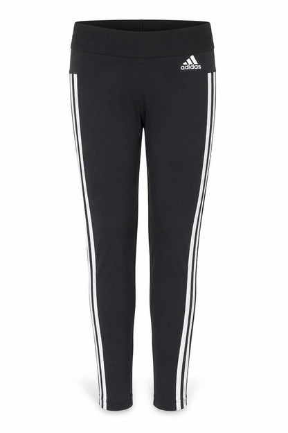 Front view of Adidas women’s black, size UK 10 slim, fit side stripe active leggings