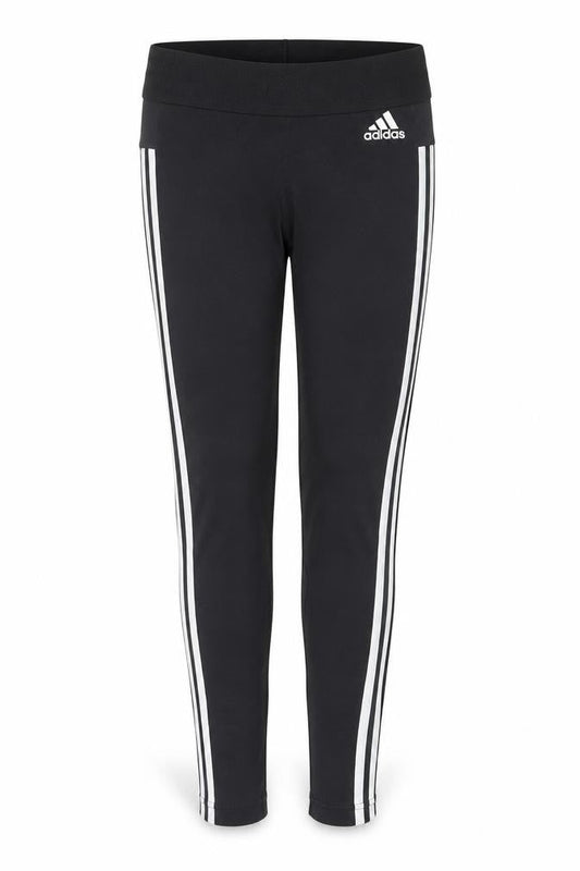 Front view of Adidas women’s black, size UK 10 slim, fit side stripe active leggings