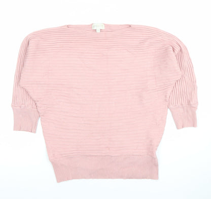 Womens UK Size 12 Apricot Pink Pullover Jumper