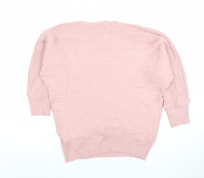 Womens UK Size 12 Apricot Pink Pullover Jumper