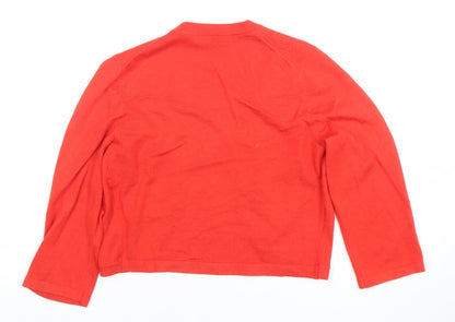 Womens UK Size S Hobbs Red Cardigan Jumper