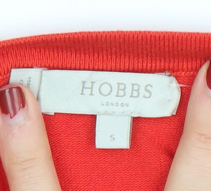 Womens UK Size S Hobbs Red Cardigan Jumper