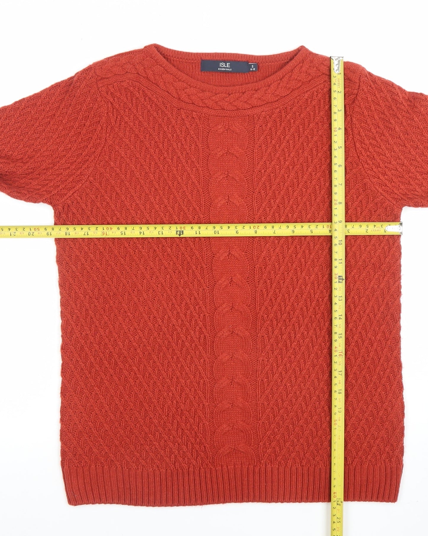 Womens UK Size S ISLE Red Pullover Jumper