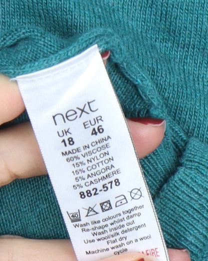 Womens UK Size 18 NEXT Green Pullover Jumper