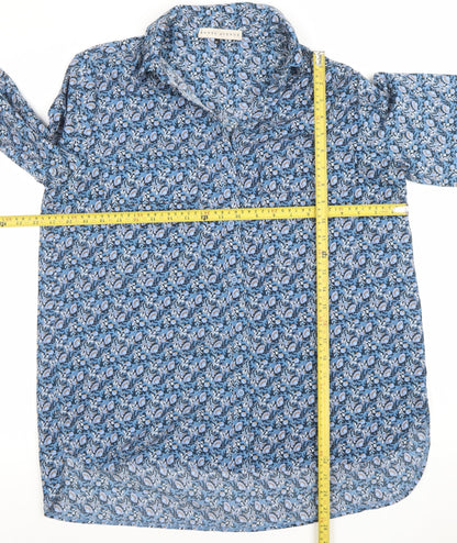 Womens UK Size M Rowen Avenue Blue Classic Button-Up