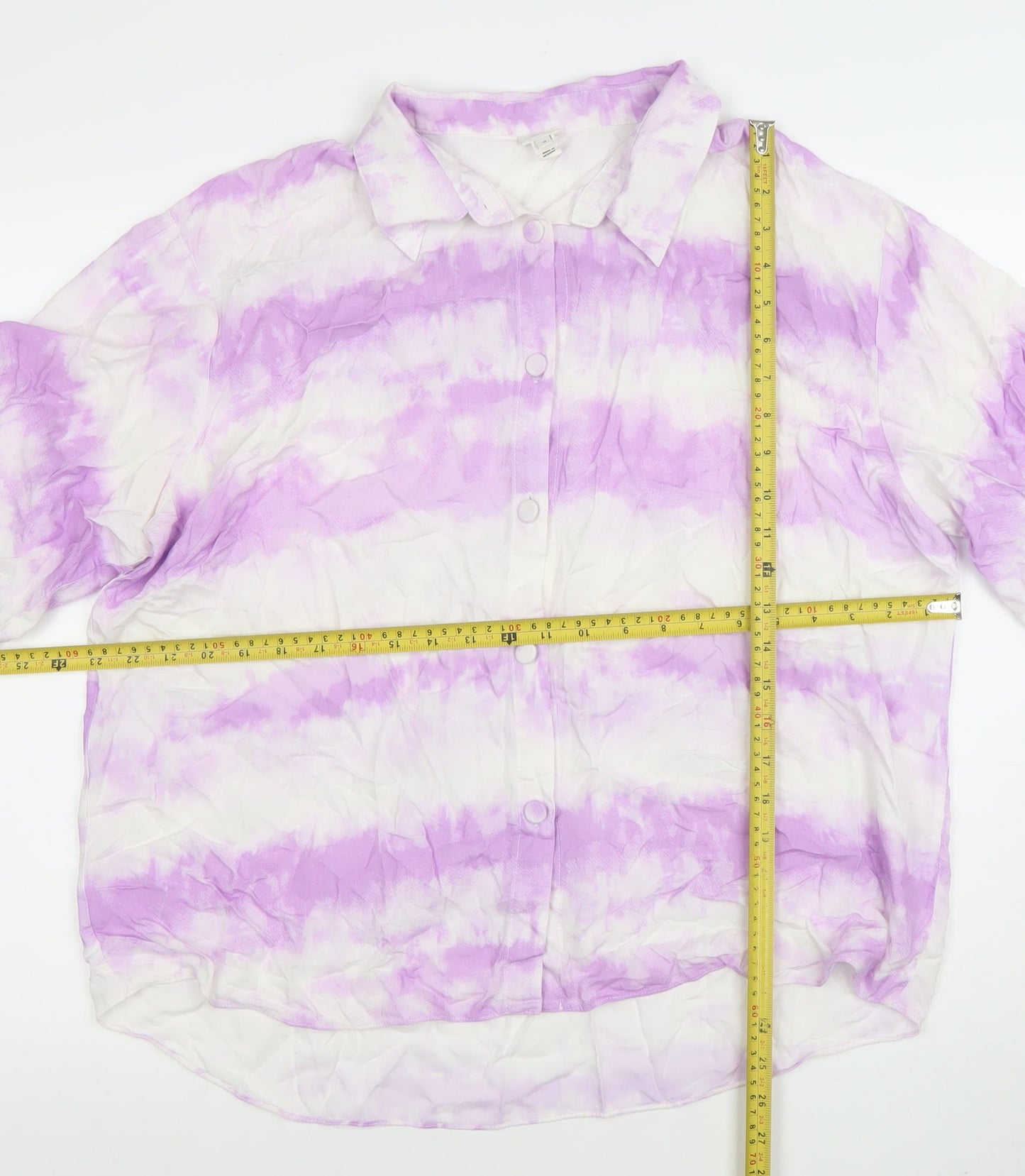Womens UK Size 18 River Island Multicoloured Basic Button-Up