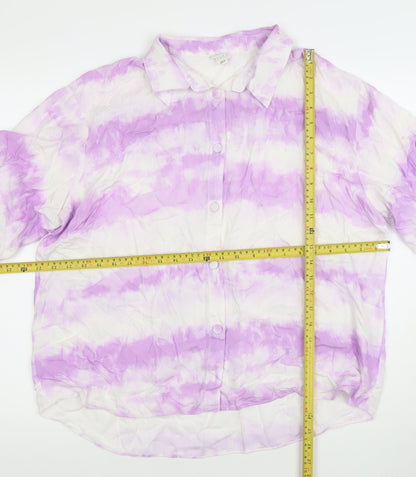 Womens UK Size 18 River Island Multicoloured Basic Button-Up