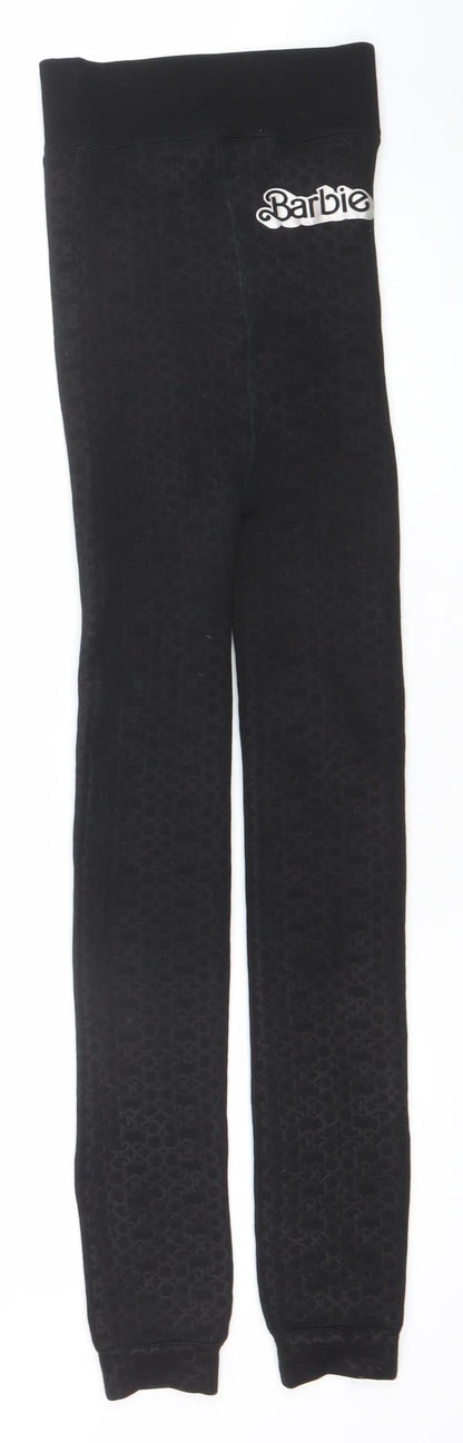 Womens UK Size M Barbie  Leggings Black Leggings