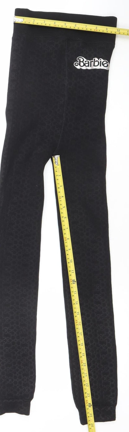 Womens UK Size M Barbie  Leggings Black Leggings