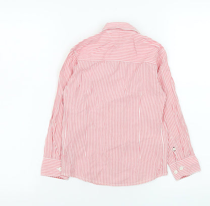 Tommy Hilfiger Boys Red Striped Cotton Button-Up Long Sleeve Shirt 6 Years