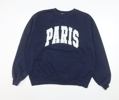 Unisex Adults UK Size S Stradivarius Blue Pullover Sweatshirt