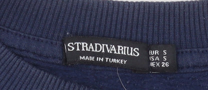 Unisex Adults UK Size S Stradivarius Blue Pullover Sweatshirt