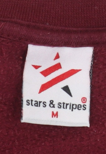 Mens UK Size M Stars & Stripes Red Pullover Sweatshirt